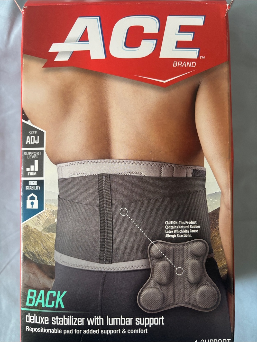 ACE Deluxe Back Stabilizer with Lumbar Support - Gray